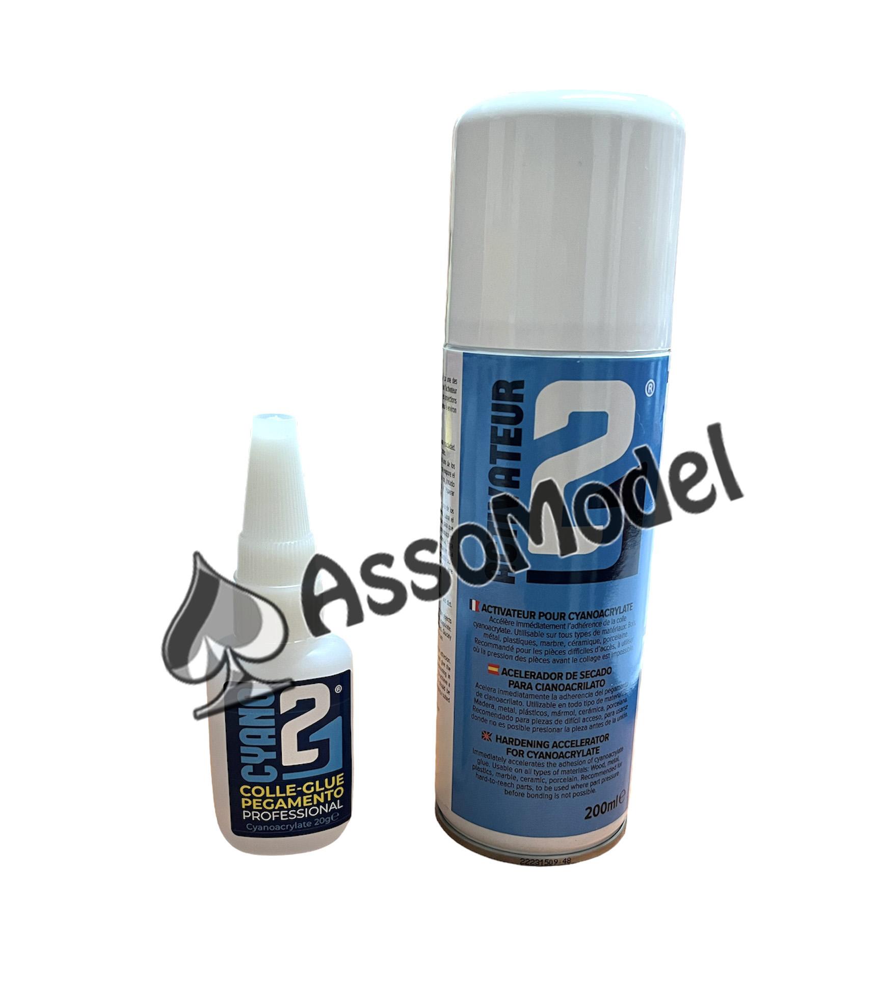 Kit super Colla Glue Cianoacrilato Colle 21 Anaerobico 21gr + attivatore  spary 200ml